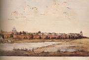 unknow artist East Side of the Royal Palaces in the Fort,Shahjahanabad oil on canvas